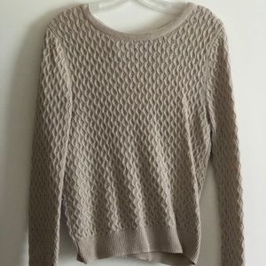 Oatmeal sweater with tie in back